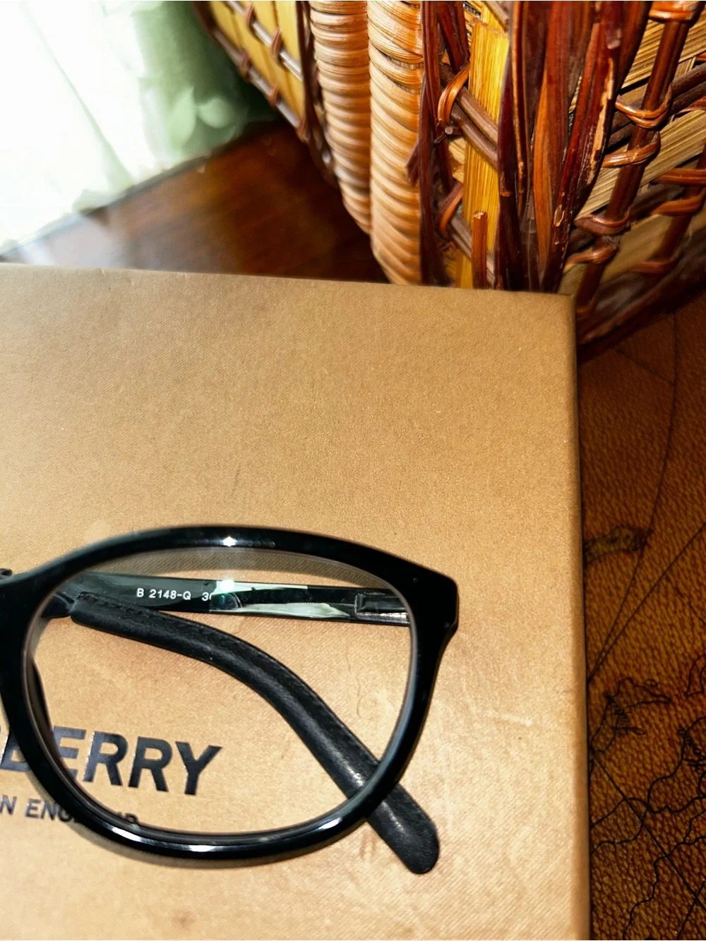 Burberry Black Acetate Wayfarer Glasses B 2148 Q 3001 3428 34▪️17 140 -Used-